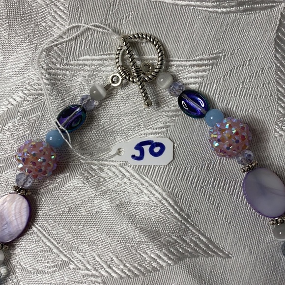 Handmade “Pretty in Purple” Beaded Necklace With Pendant - Picture 3 of 4